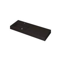 INK Momento Wastafel Quartz Wasbak Links met 1 Kraangat - 1200x450x90 mm - Quartz Zwart