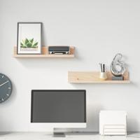 Wandkasten 2 st 50x11x9 cm massief grenenhout