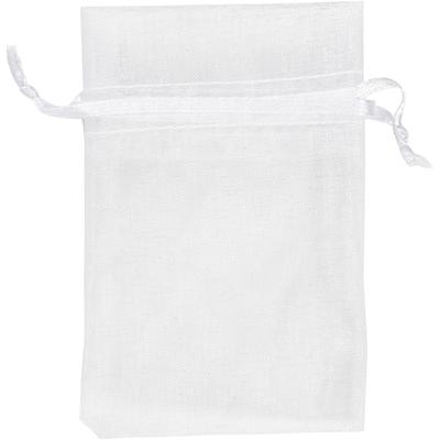 Creativ Company Organza zakjes, afm 7x10 cm, wit, 10 stuk/ 1 doos