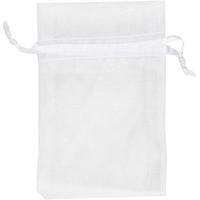 Creativ Company Organza zakjes, afm 7x10 cm, wit, 10 stuk/ 1 doos