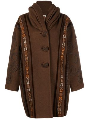 A.N.G.E.L.O. Vintage Cult manteau en laine à capuche (années 1980) - Marron