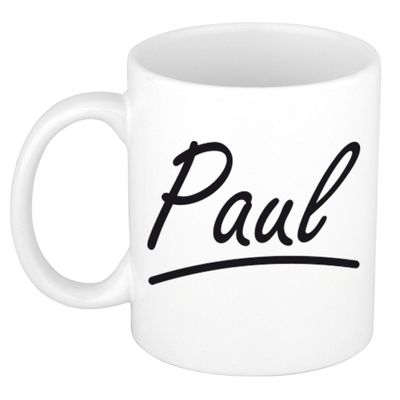 Naam cadeau mok / beker Paul met sierlijke letters 300 ml