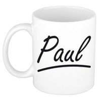 Naam cadeau mok / beker Paul met sierlijke letters 300 ml