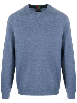 PS Paul Smith pull chiné en laine à col rond - Bleu