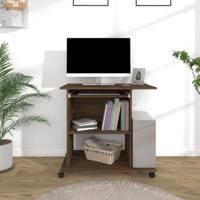 Computerbureau 80x50x75 cm bewerkt hout bruin eikenkleur