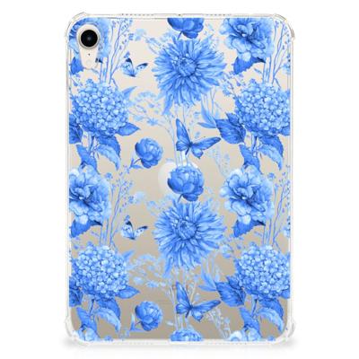 Siliconen Hoesje voor Apple iPad mini 6 (2021) Flowers Blue Siliconen Hoesje voor Apple iPad mini 6 (2021) Flowers Blue