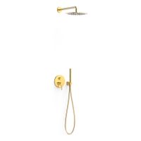 Regendouche set Tres Study | Inbouw | Mengkraan | 2-weg | Rond | 24k Goud glans