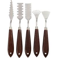 Creativ Company Paletmessen set met patroon, l: 17-21 cm, b: 2-3 cm, 5 stuk/ 1 doos