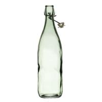 Home Deco Factory Beugelfles/weckfles - glas - transparant - luchtdicht - 1.0 liter - waterfles