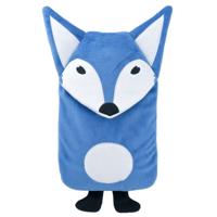 Warmwater kruik met blauwe vossen hoes - 800ml - bed dieren - kinderen