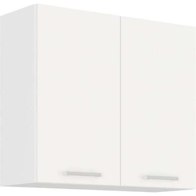 ATLAS Hoge kast met 2 draaideuren - Wit decor - L80 cm