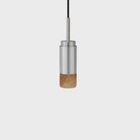 Anour Donya Onyx Cylinder Hanglamp - Amberkleurige kap - Geborsteld roestvrij staal - thumbnail