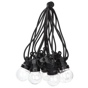 LED Lichtsnoer - Aigi Suci - Warm Wit 3000K - 6W - 8 Meter - 10 LED's Transparant - Waterdicht IP44 - Zwart