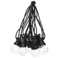 LED Lichtsnoer - Aigi Suci - Warm Wit 3000K - 6W - 8 Meter - 10 LED's Transparant - Waterdicht IP44 - Zwart