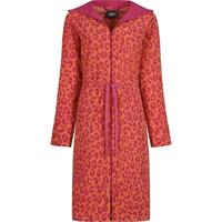 Cawö Cawö Home Dames Badjas met Capuchon en Ritssluiting 851 pink L