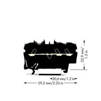 WAGO 2002-1305 Doorgangsklem 5.20 mm Spanveer Zwart 100 stuk(s)