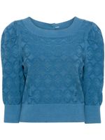 CHANEL Pre-Owned cardigan Coco en jacquard (années 2000) - Bleu