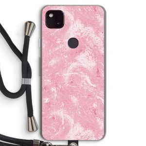 Abstract Painting Pink: Pixel 4a 5G Transparant Hoesje met koord
