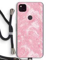 Abstract Painting Pink: Pixel 4a 5G Transparant Hoesje met koord