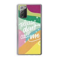 Don't call: Samsung Galaxy Note 20 / Note 20 5G Transparant Hoesje