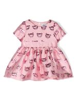 Moschino Kids robe en jacquard à motif Teddy Bear - Rose