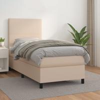 Boxspring met matras kunstleer cappuccinokleurig 90x190 cm