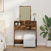 Kaptafel met lade Gerookt eiken 79 x 41 x 140 cm Bewerkt hout