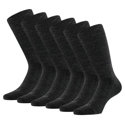 Apollo Merinowollen Sokken Badstof Zool 6-pack Antraciet-39/42