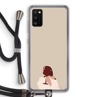I drink wine: Samsung Galaxy A41 Transparant Hoesje met koord
