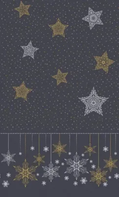 Duni dunicel tafelkleed snowstars black 138x220cm zwart 1 stuks