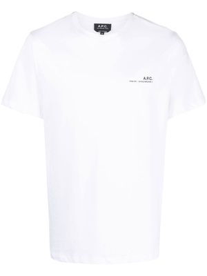 A.P.C. t-shirt à logo imprimé - Blanc