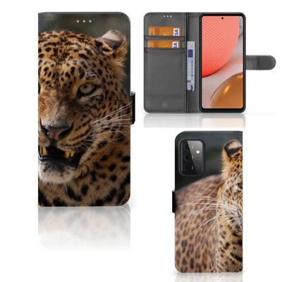 Samsung Galaxy A72 | Telefoonhoesje | Met pasjeshouder | Luipaard