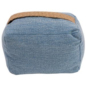 Deurstopper - 0.22 kilo gewicht - denim blauw - oppak lus - 15 x 10 cm