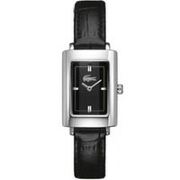 Lacoste horlogeband 2000526 / LC-30-3-14-0131 Leder Zwart 12mm + zwart stiksel