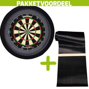 Winmau Blade 6 +  Dartmat 120*300 incl oche + Dartbordverlichting Basic Zwart