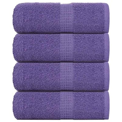 VidaXL Washandjes 4 stuks frogn paars 30x30 cm 100% katoen