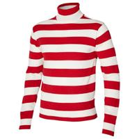Carnaval verkleed trui Brabant - col - rood/wit gestreept - dames / heren - turtleneck