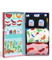 HAPPY SOCKS Happy Socks - 3-Pack Foodie Multi Katoen Happy Socks Gift Box Unisex