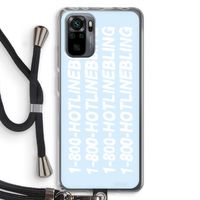 Hotline bling blue: Xiaomi Redmi Note 10 Pro Transparant Hoesje met koord