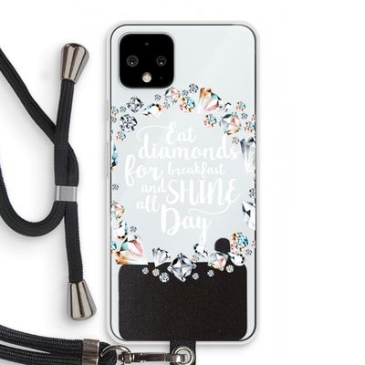 Diamonds: Pixel 4 Transparant Hoesje met koord