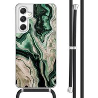 Samsung Galaxy A54 hoesje met koord - Green waves