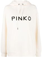 PINKO hoodie en coton à logo embossé - Rose