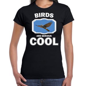 Dieren vliegende havik roofvogel t-shirt zwart dames - birds are cool shirt