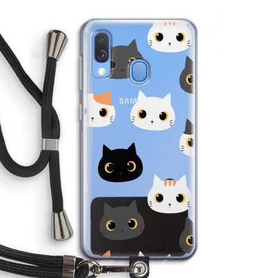 Katten: Samsung Galaxy A40 Transparant Hoesje met koord