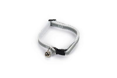 Beeztees Beeztees Kattenhalsband Reflecterend Grijs/Wit 24-29cm