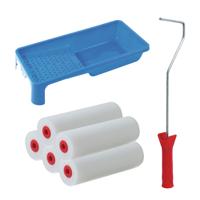 Sorex Verfrollers set - beugel - doseer verfbak - 5x rollers - 10cm breed - schilderen Sorex Verfrollers set - beugel - doseer verfbak - 5x rollers - 10cm breed - schilderen