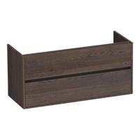 Brauer Adore - Onderkast - 120 cm - met 2 Softclose Lades Greeploos en 2 Sifon Uitsparingen - Lamellen Eiken Zwart