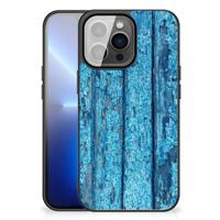 iPhone 13 Pro Max Houten Print Telefoonhoesje Wood Blue