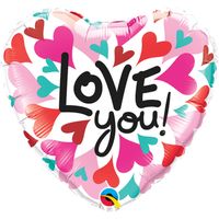 Folieballon Hartjes 'Love You!' - 45cm - thumbnail