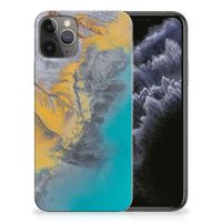 Apple iPhone 11 Pro TPU Siliconen Hoesje Marble Blue Gold